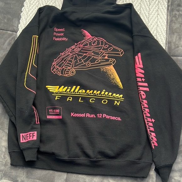 Star Wars Other - Star Wars -Millennium Falcon Black Hoodie with Pink Accents XL